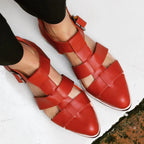 Pleated Pointed-Toe Sandals
