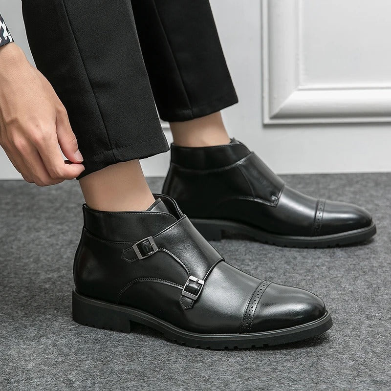 Darell | Skórzane buty z podwójną klamrą