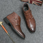 Darell | Skórzane buty z podwójną klamrą