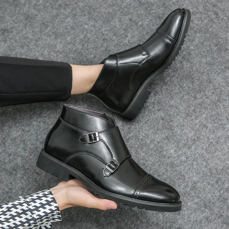 Darell | Skórzane buty z podwójną klamrą