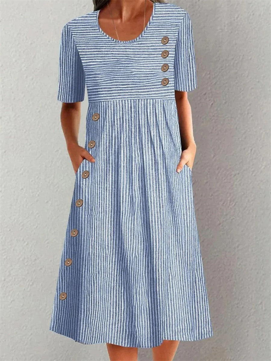 Sofia™ | Letnia Sukienka w Pasiowany Wzór