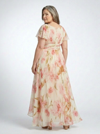 Elara | Maxi Dress with V-Neck and Short Sleeves