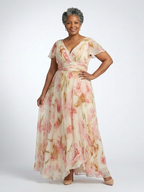Elara | Maxi Dress with V-Neck and Short Sleeves