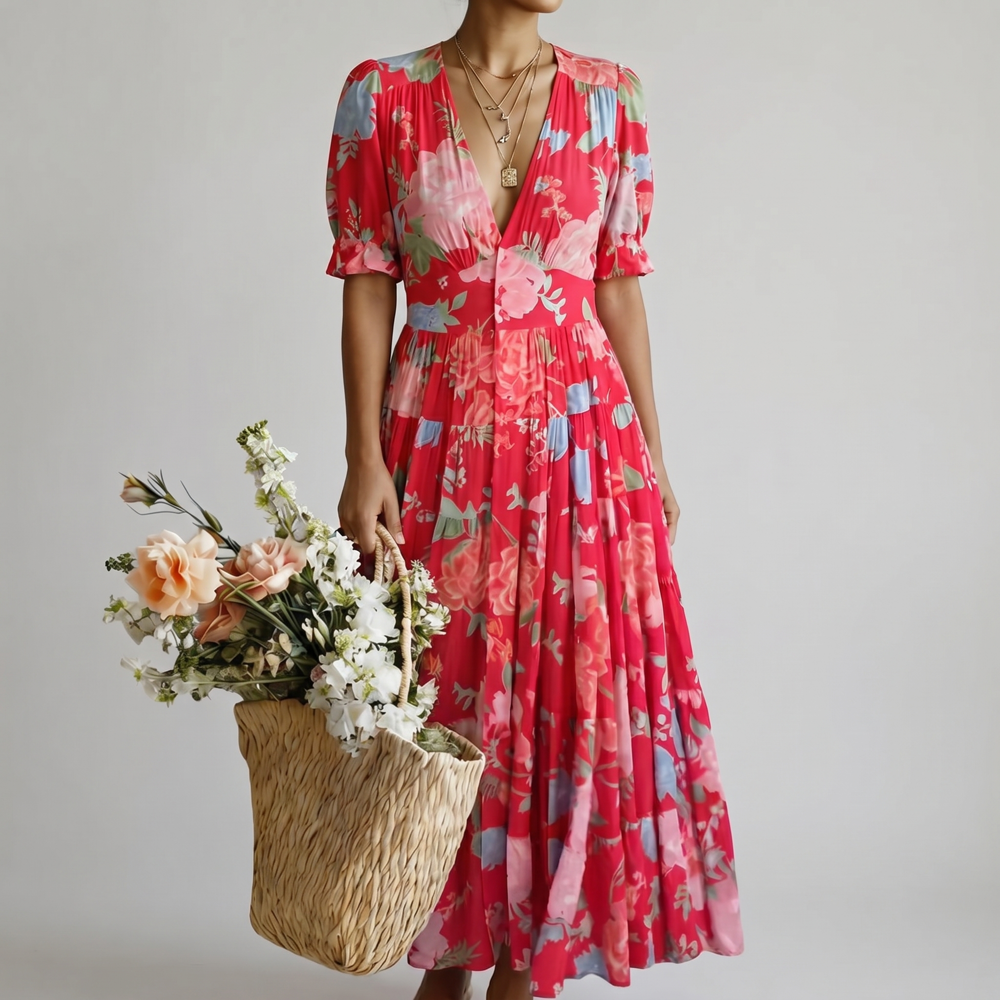 MINELDA | Elegancka Sukienka w Kwiaty