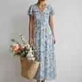 ISMERIA | Kwiatowa Maxi Sukienka z Chiffonu