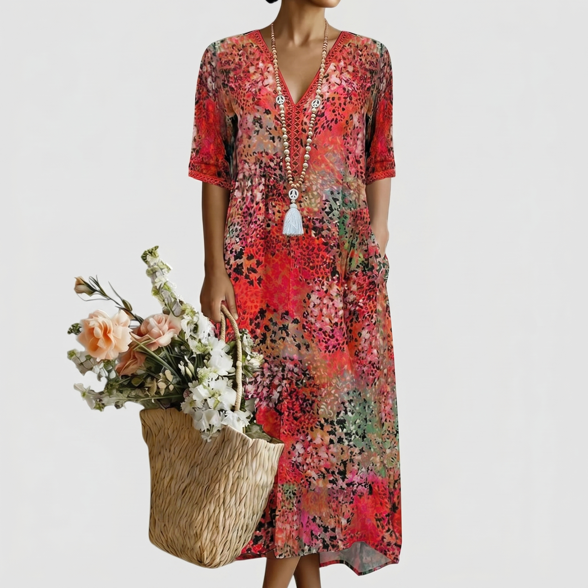 ANNA | MIDI DRESS WITH RUFFLES